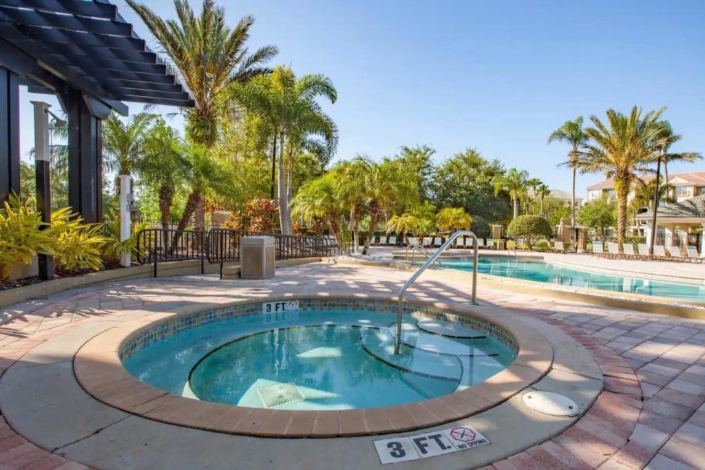 A private pool and hot tub at an Orlando Vacation rental